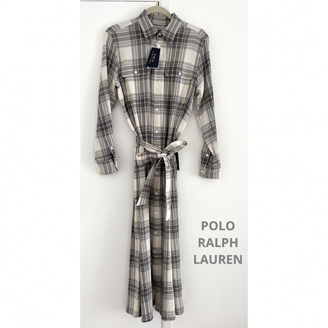 POLO ラルフローレン ワンピース チェック wool 米国購入 新品-