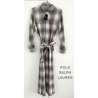 ポロラルフローレン(POLO RALPH LAUREN)のPOLO ラルフローレン　ワンピース　チェック　wool 米国購入　新品(ロングワンピース/マキシワンピース)