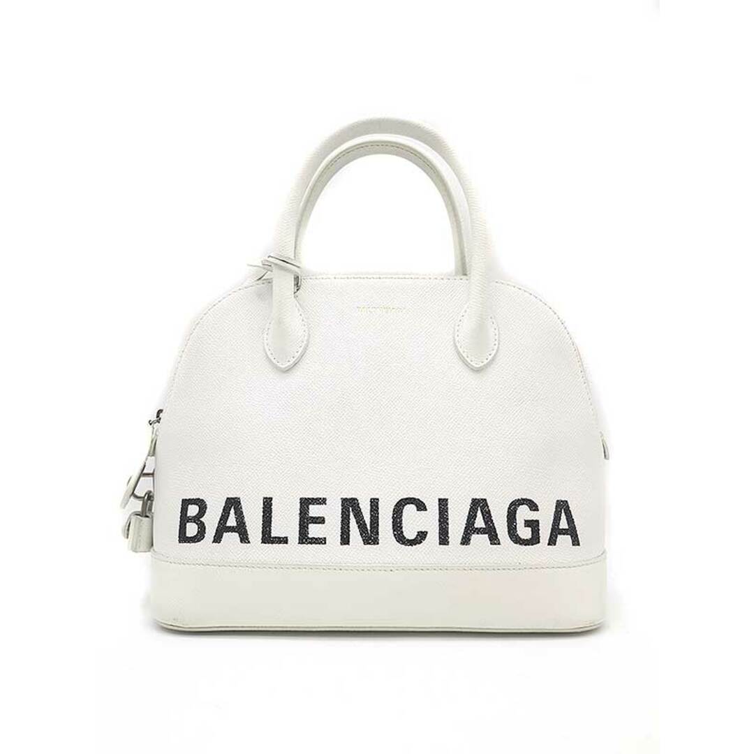 新品未使用品ＳBALENCIAGA バレンシアガ VILLE ビルトップ ハンドルS ロゴショルダーバッグ ホワイト