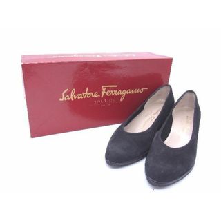 サルヴァトーレフェラガモ(Salvatore Ferragamo)のSalvatore Ferragamo フェラガモ スエード ヒール パンプス 靴 シューズ レディース ブラック系 DD5417(その他)