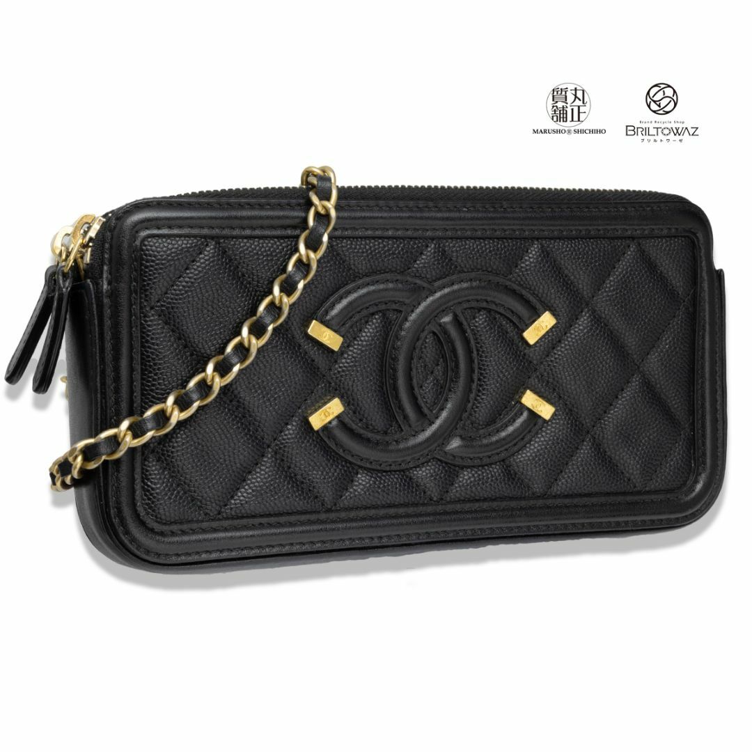 シャネル CHANEL ポーチ フリンジ マトラッセ クラッチ ブラック 黒