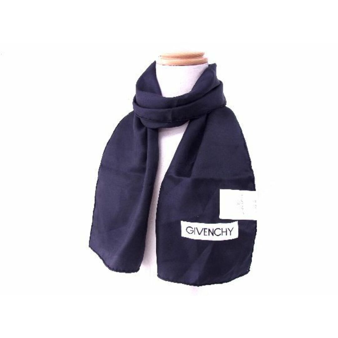 ■美品■ GIVENCHY ジバンシィ シルク100% スカーフ ストール ショール レディース メンズ ブラック系 DD3143