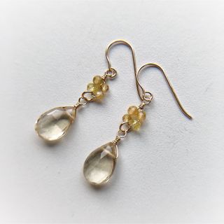 【天然石】（495）ビアクォーツのピアス 14kgf(ピアス)