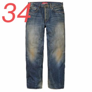 シュプリーム(Supreme)のDistressed Loose Fit Selvedge Jean 34(デニム/ジーンズ)