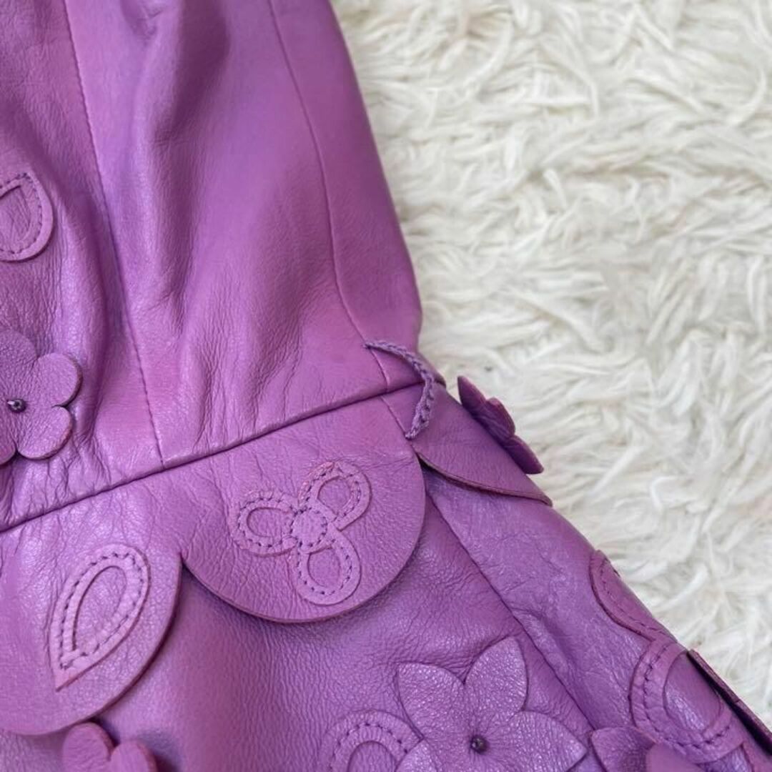 美品 Christian Dior スカラップフリル フラワー ラムレザーベスト