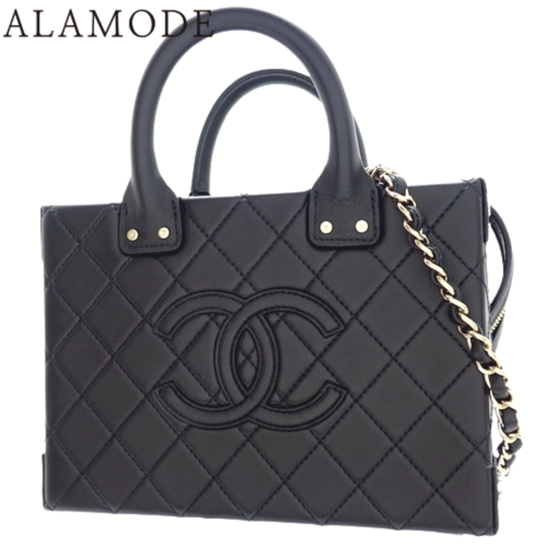 CHANEL(シャネル) バニティケース ハンドバッグ 2WAY ショルダー カーフ ブラック黒 シャンパンゴールド金具 AS3344 B08802 94305 レディース 40802074669【アラモード】約75cmショルダー