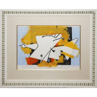 ジョルジュ・ブラック Georges Braque リトグラフ黄色い鳥 真作保証の