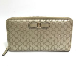 グッチ(Gucci)のグッチ GUCCI ラウンドファスナー 388680 グッチシマ GG ロングウォレット 長財布 シマレザー ゴールド(長財布)