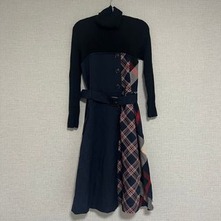 ブルーレーベルクレストブリッジ(BLUE LABEL CRESTBRIDGE)の未使用 ブルーレーベル/Blue Label アシメワンピース  36 約4万円(ひざ丈ワンピース)