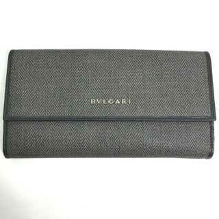 ブルガリ(BVLGARI)のブルガリ BVLGARI ロゴ 33385 Wホック 長財布 PVC/レザー グレー(財布)