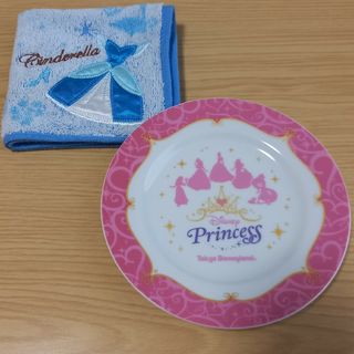 ディズニー(Disney)の【中古】ディズニー プリンセス プレート／タオル 2点セット(食器)