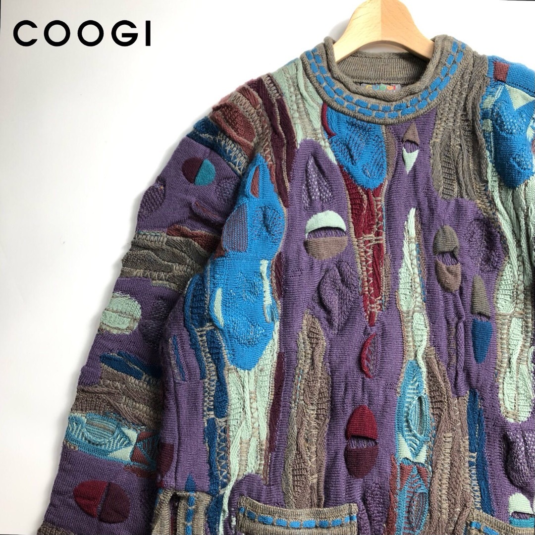 COOGI(クージー)のCOOGI クージー　レア　90s  ニット　セーター　メンズ　L 総柄 メンズのトップス(ニット/セーター)の商品写真