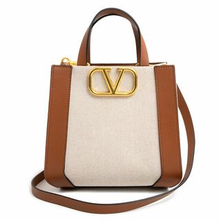 ヴァレンティノ ガラヴァーニ アイデンティティ レザー トート ハンドバッグ カーフスキン ブラウン 茶 Valentino Garavani（未使用　展示品）