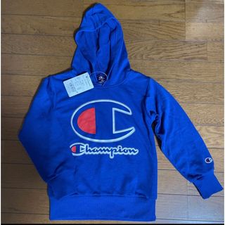 チャンピオン(Champion)の新品　チャンピオン　パーカー　130 長袖　トレーナー　 スウェット　ブルー　青(Tシャツ/カットソー)