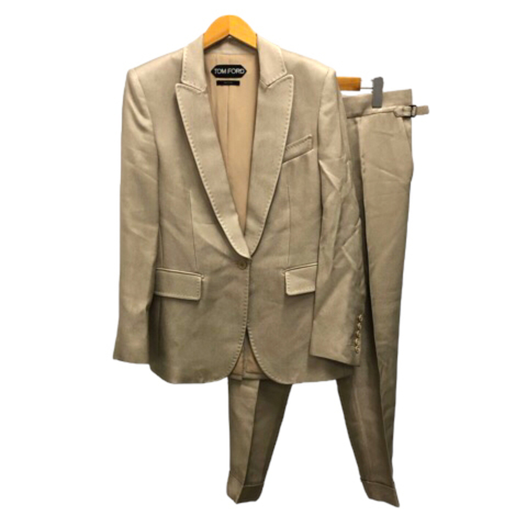 TOM FORD(トムフォード)のトムフォード スーツ セットアップ ジャケット 光沢 36 42 ベージュ レディースのフォーマル/ドレス(スーツ)の商品写真