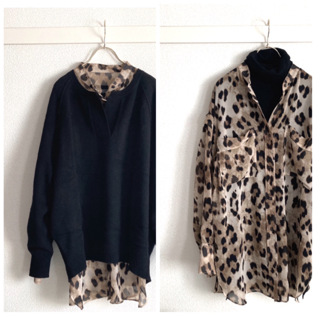 CITYSHOP(シティショップ)のCITYSHOP LEOPARD シャツ レオパード ヒョウ柄 レディースのトップス(シャツ/ブラウス(長袖/七分))の商品写真