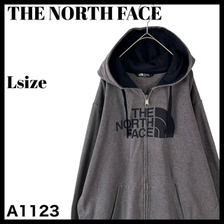 ザノースフェイス(THE NORTH FACE)の絶妙カラー メンズ ザノースフェイス ジップアップパーカー L ビッグロゴ 古着(パーカー)