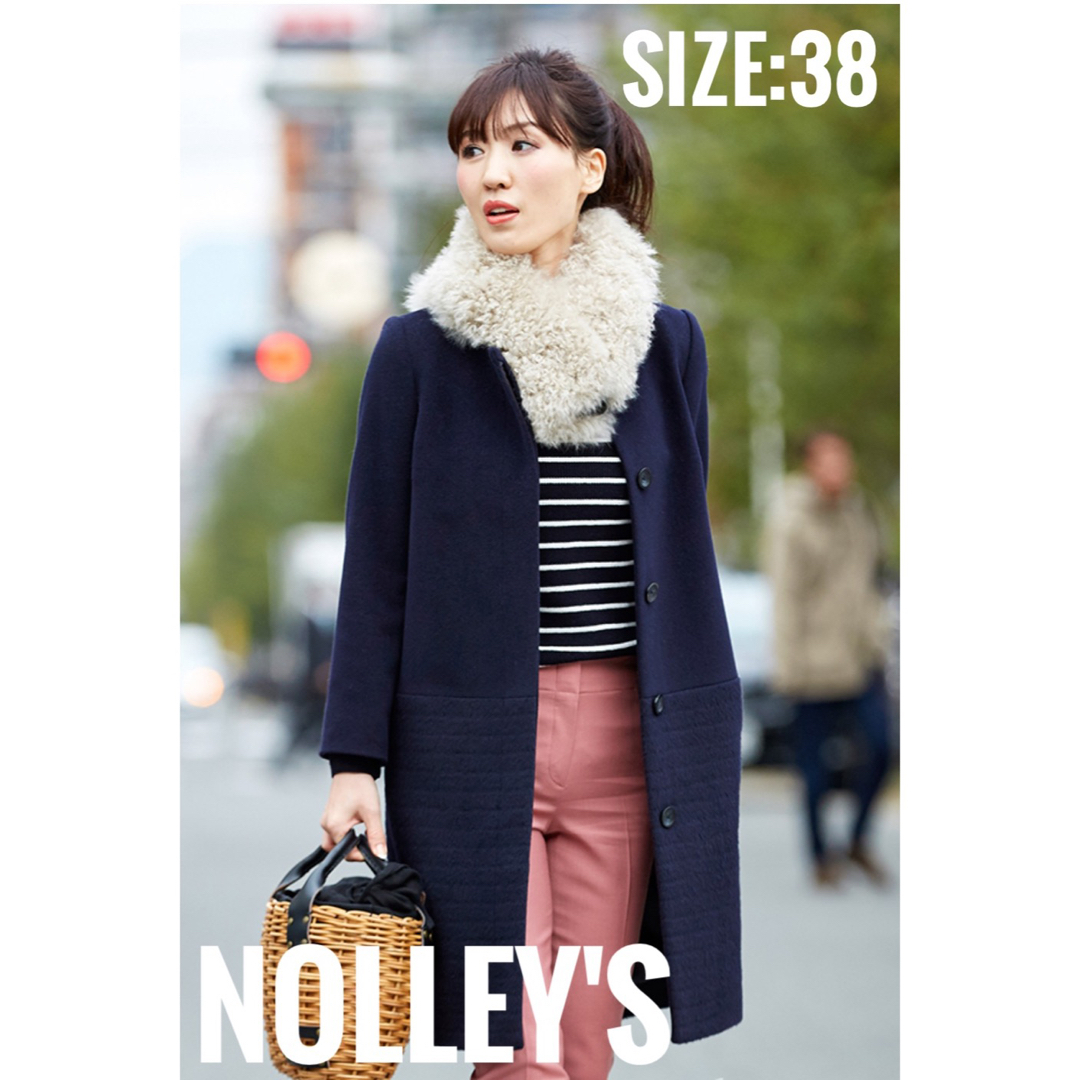 NOLLEY’S  ノーリーズ ノーカラー コート 38