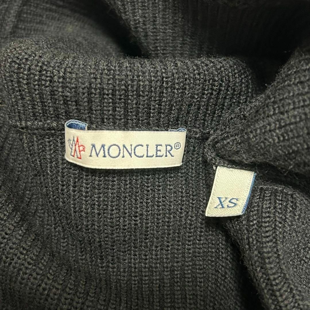 美品 MONCLER 異素材コンビ レース ニットカットソー ブラック XXS