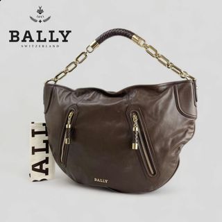 【本物保証】 超美品 バリー BALLY フリンジ STITCHING セミショルダーバッグ ワンショルダーバッグ レザー ブラウン