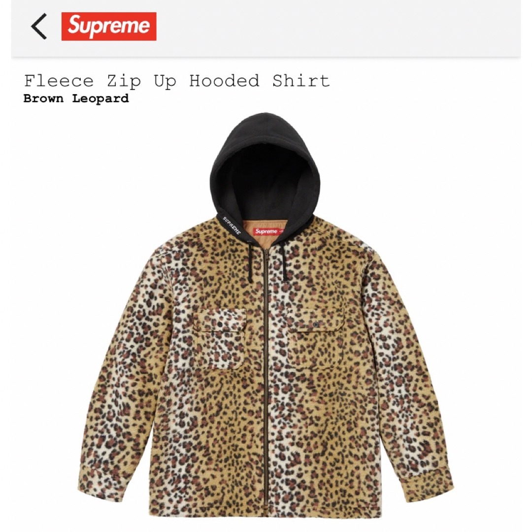 Supreme Fleece Zip Up Hooded Shirt  Lサイズ