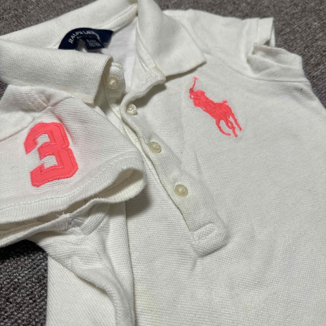 POLO RALPH LAUREN(ポロラルフローレン)のラルフローレン　白ポロシャツ　100 キッズ/ベビー/マタニティのキッズ服女の子用(90cm~)(Tシャツ/カットソー)の商品写真