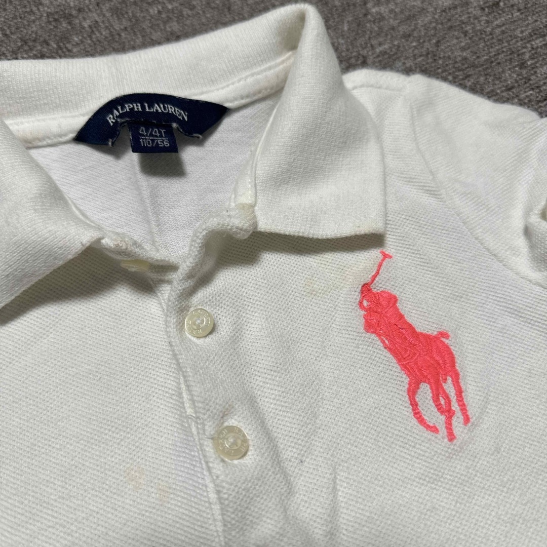 POLO RALPH LAUREN(ポロラルフローレン)のラルフローレン　白ポロシャツ　100 キッズ/ベビー/マタニティのキッズ服女の子用(90cm~)(Tシャツ/カットソー)の商品写真