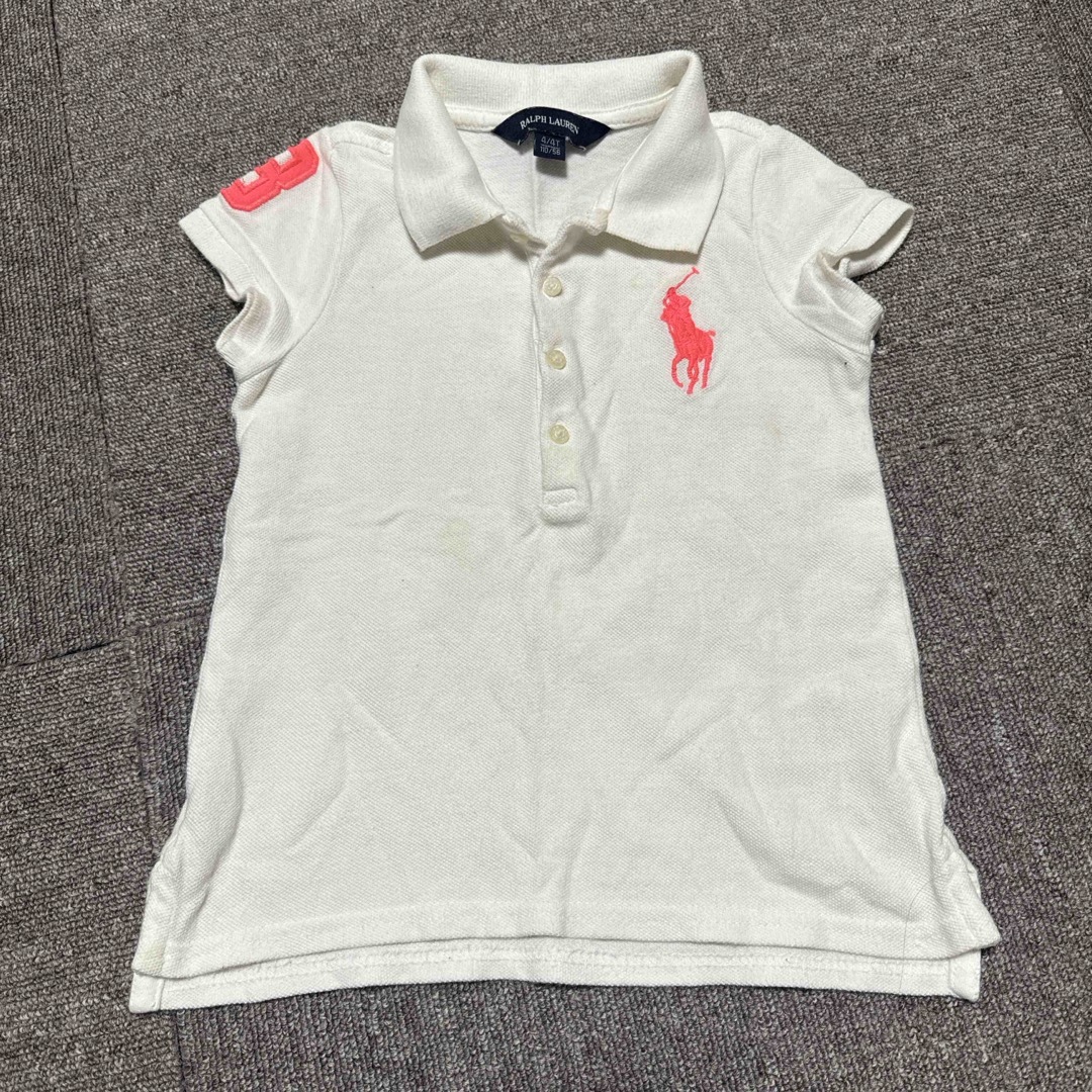 POLO RALPH LAUREN(ポロラルフローレン)のラルフローレン　白ポロシャツ　100 キッズ/ベビー/マタニティのキッズ服女の子用(90cm~)(Tシャツ/カットソー)の商品写真