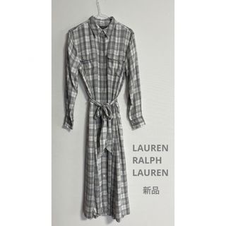 ラルフローレン(Ralph Lauren)のローレン　ラルフローレン　大きめサイズ　ワンピース　チェック　米国購入　新品(ロングワンピース/マキシワンピース)