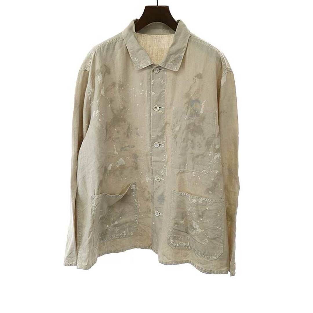 新品未使用品ＳPorter Classic ポータークラシック 22AW VINTAGE LINEN CHEVAL SHORT JACKET CUSTOM ヴィンテーシュバルショートジャケット アイボリー XL