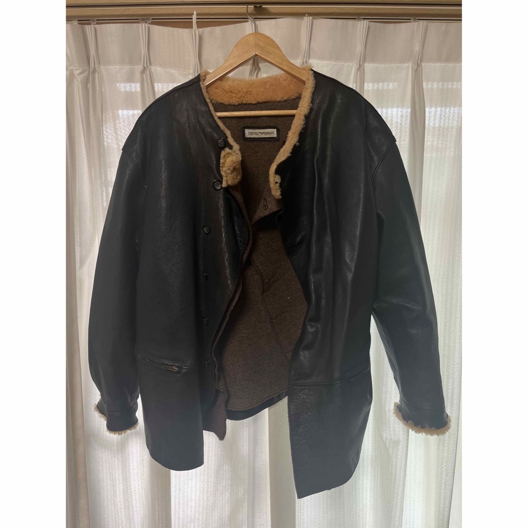 Emporio Armani(エンポリオアルマーニ)のEmporio Armami Leather Jacket 50 メンズのジャケット/アウター(レザージャケット)の商品写真