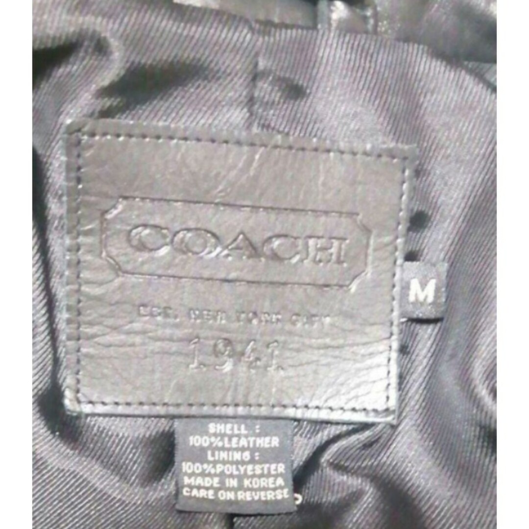 COACH(コーチ)の極美品❤コーチ❤COACH❤レザージャケット❤黒❤ブラック❤本革❤シングル❤無地 レディースのジャケット/アウター(テーラードジャケット)の商品写真