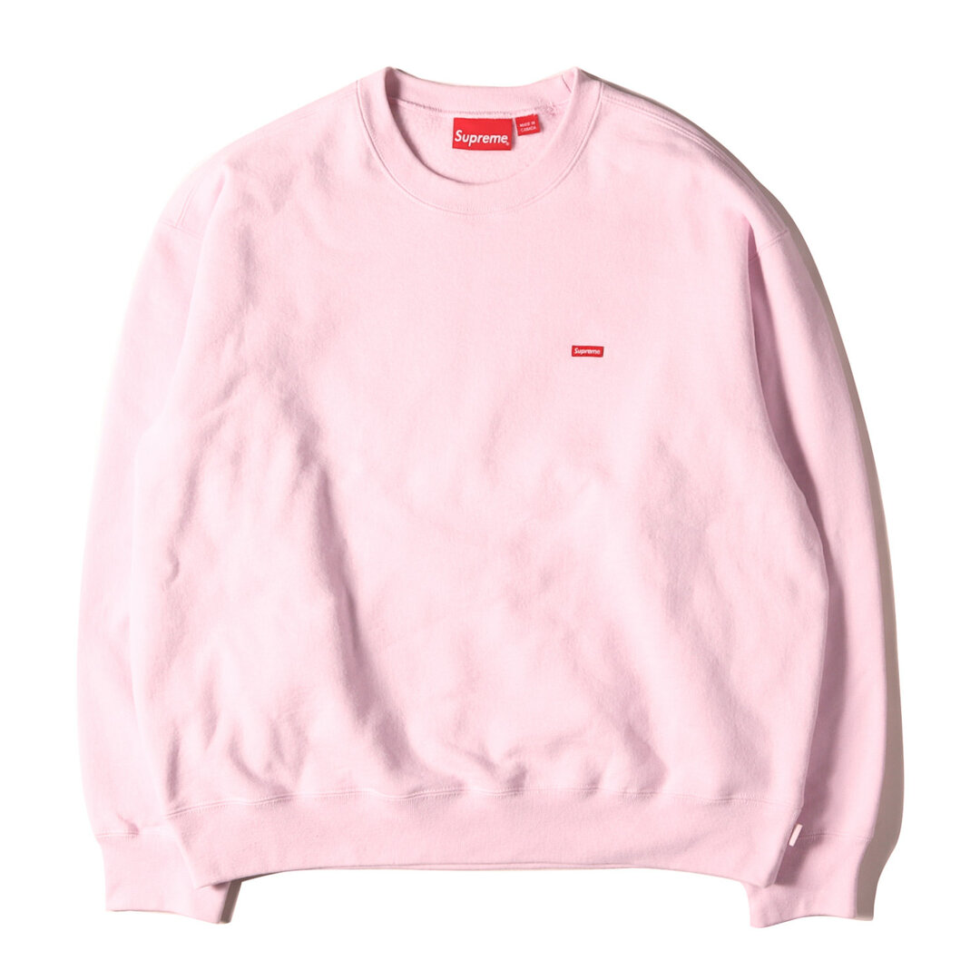 Supreme シュプリーム スウェット サイズ:M 21AW スモールボックスロゴ クルーネック スウェットシャツ Small Box Crewneck box logo ライトピンク トップス トレーナー【メンズ】【美品】