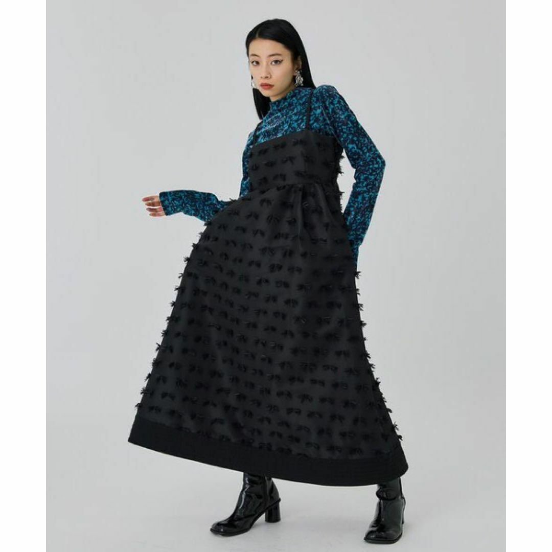 極美品 UNITED TOKYO ポメラジャガードキャミドレス ブラック
