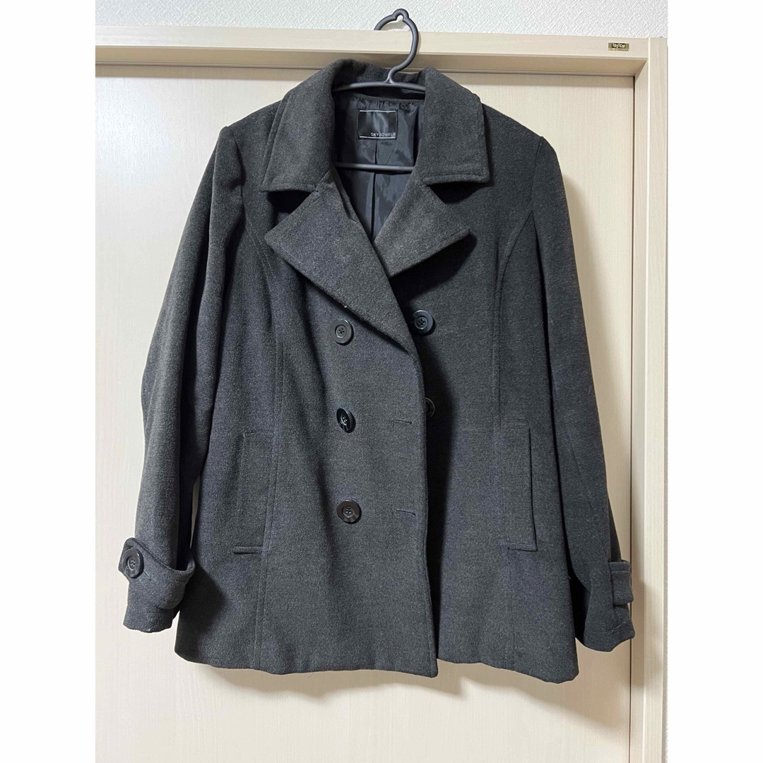 SKYBOMBER ピーコートグレー レディースのジャケット/アウター(ピーコート)の商品写真
