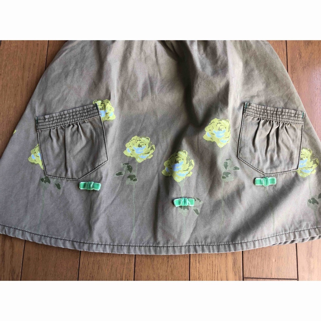 RAG MART(ラグマート)のカーキ色　ワンピース　ラグマート　95㎝ キッズ/ベビー/マタニティのキッズ服女の子用(90cm~)(ワンピース)の商品写真