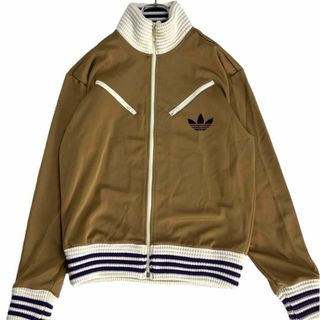 adidas】最高配色 総柄ロゴ ベージュ×ブラウン トラックジャケット XL-