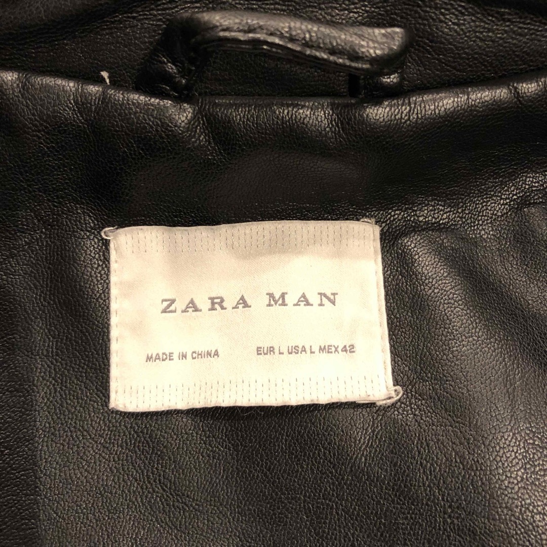 ZARA(ザラ)のZARA ザラ フェイクレザー ダブルライダースジャケット  メンズのジャケット/アウター(ライダースジャケット)の商品写真