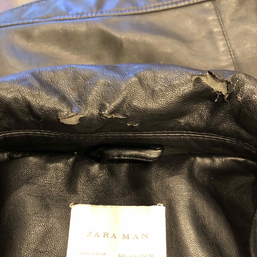 ZARA(ザラ)のZARA ザラ フェイクレザー ダブルライダースジャケット  メンズのジャケット/アウター(ライダースジャケット)の商品写真