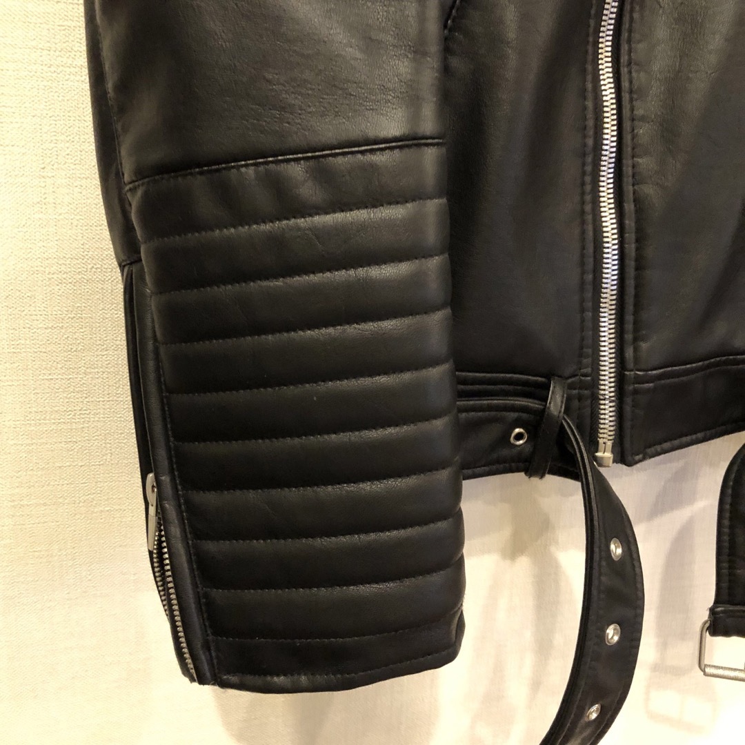 ZARA(ザラ)のZARA ザラ フェイクレザー ダブルライダースジャケット  メンズのジャケット/アウター(ライダースジャケット)の商品写真