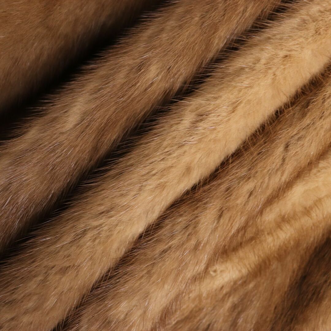 極美品◆MINK　パステルミンク　本毛皮コート　ライトブラウン　毛質艶やか・柔らか◎