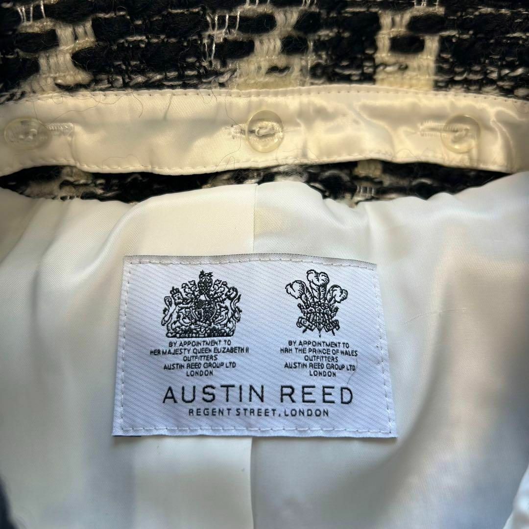 極美品 AUSTIN REED ツイード 2wayジャケット ビジューボタン