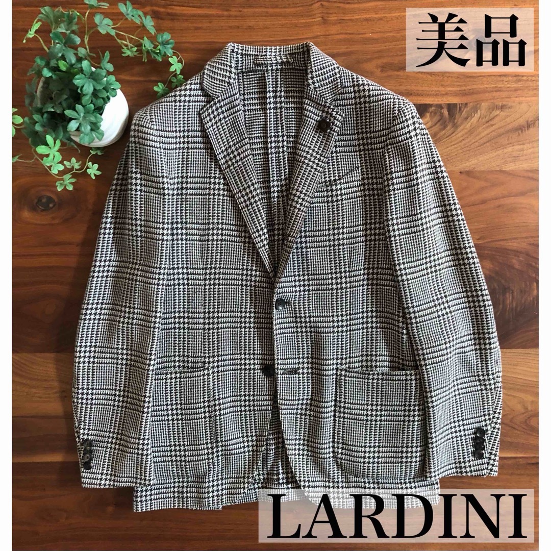 【美品/秋冬】LARDINIラルディーニグレンチェックジャケット46