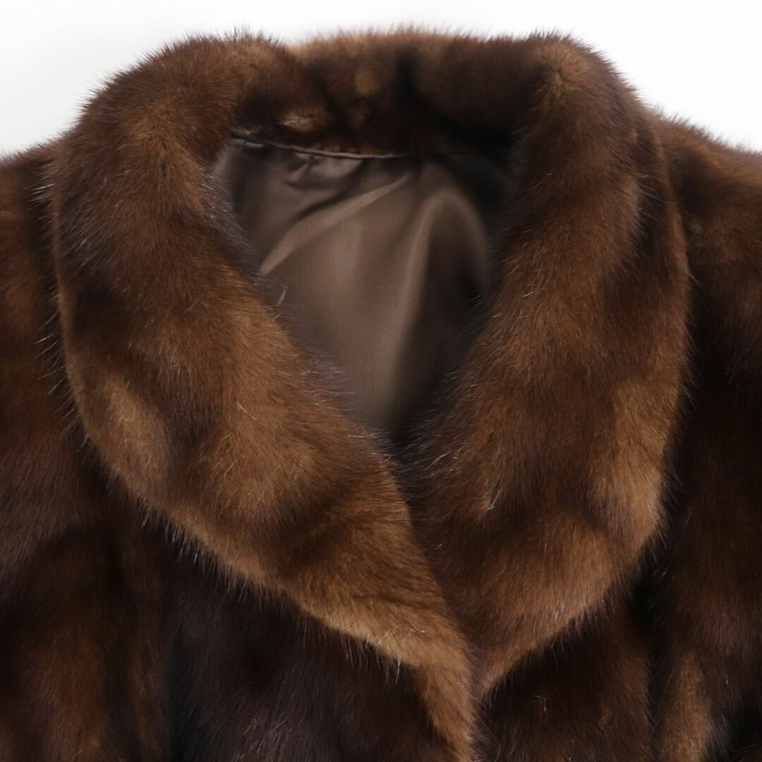 【希少】MG sable fur ミンク 毛皮 コート フリーサイズ　ブラウン