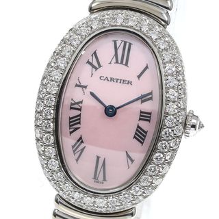 カルティエ(Cartier)のカルティエ CARTIER WB5101L2 ミニベニュワール K18WG ダイヤベゼル ピンクシェル クォーツ レディース 内箱付き_761215(腕時計)