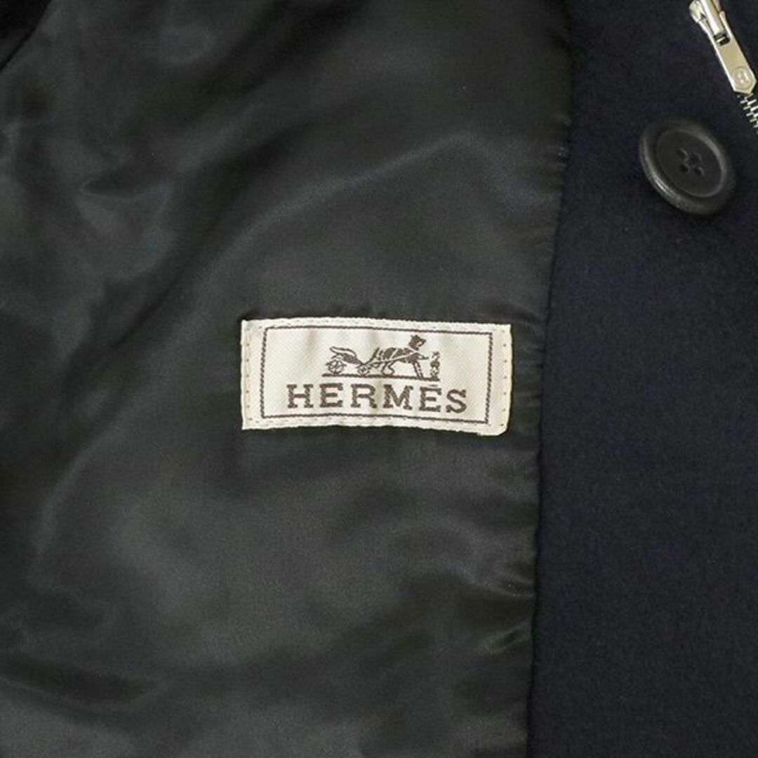 Hermes(エルメス)のエルメス ピーコート カシミヤ キュプラ ネイビー アウター 紳士服 アパレル 洋服 美品 h-k307 メンズのジャケット/アウター(ピーコート)の商品写真