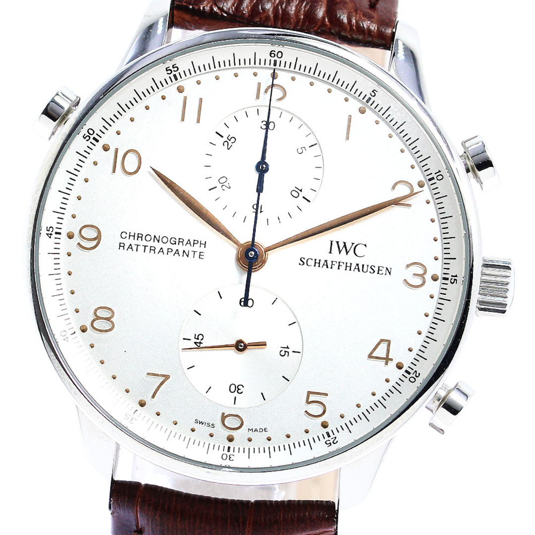 IWC SCHAFFHAUSEN IW371202 ポルトギーゼ ラトラパンテ クロノグラフ 手巻き メンズ 美品 保証書付き_781823