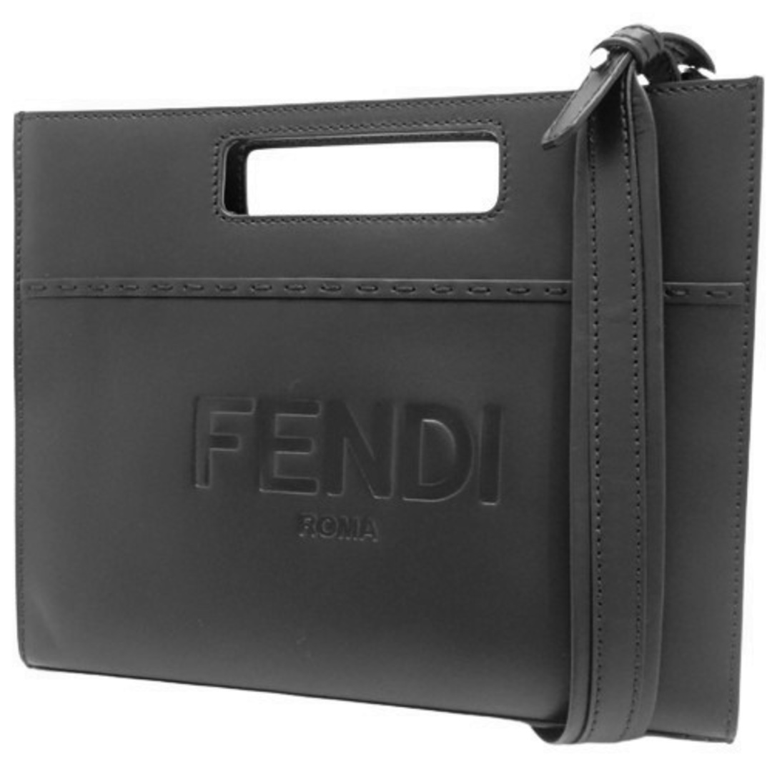 FENDI(フェンディ) ショッパー スモール ショルダーバッグ 肩掛け 斜め掛け ハンドバッグ 2WAY レザー ブラック黒 シルバー金具 7VA547 ユニセックス 40802060138【アラモード】