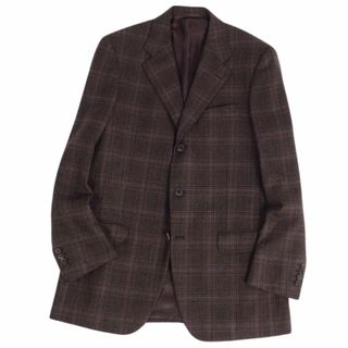 ベルベスト(BELVEST)の美品 ベルベスト Belvest ジャケット テーラード ウール チェック アウター メンズ イタリア製 48(M相当) ブラウン(テーラードジャケット)