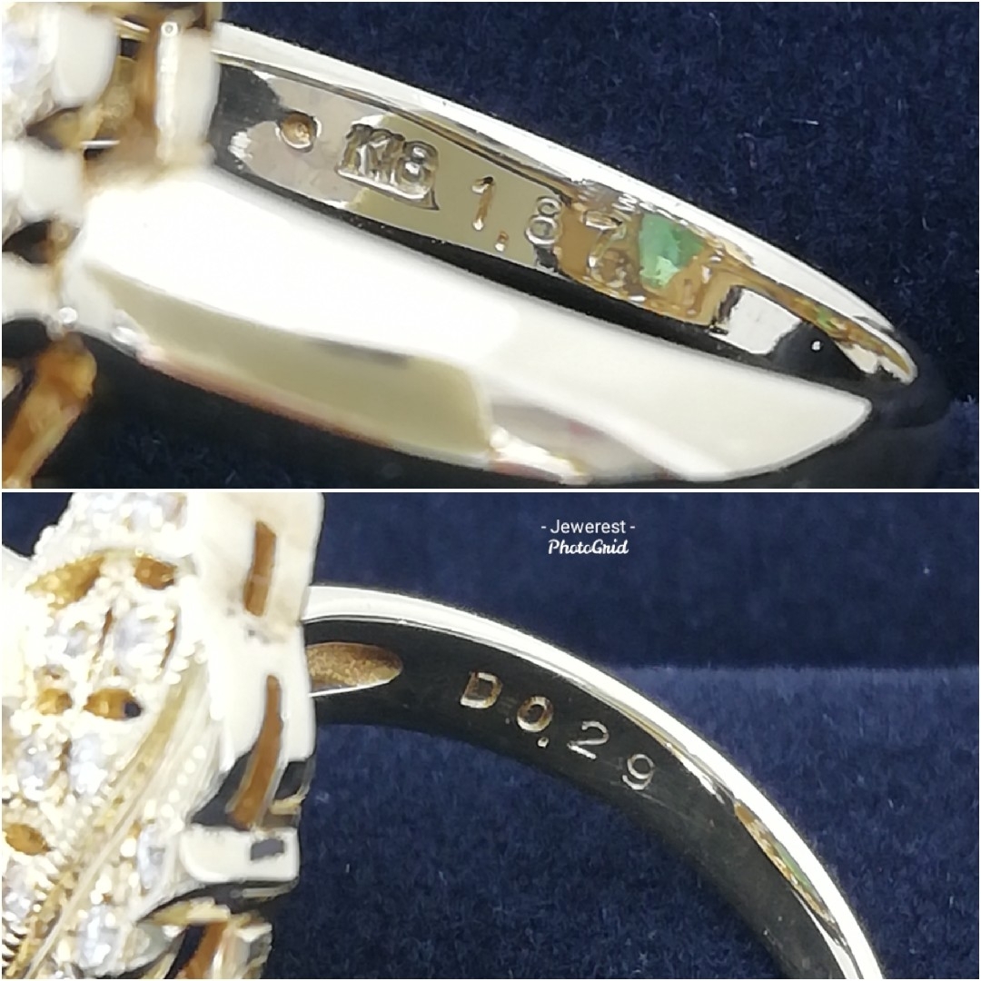 K18✨グリーントルマリン1.87ct✨ダイヤ0.29ct✨素敵キラキラリング✨ レディースのアクセサリー(リング(指輪))の商品写真